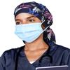 Winitas Silk Satin Working Cap with 4 Buttons Tie Back for Women with Long Curly Dreadlock Ponytail Hair view 1
