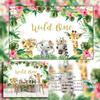 10x6.5ft Wild One Backdrop 1st Birthday Girl Jungle Safari Animals Backdrop for Party Pink Flower for Girl Birthday Decoration view 4