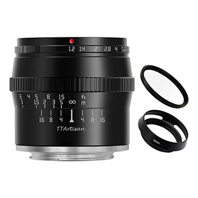 TTArtisan 50mm F1.2 APS-C Large Aperture Prime Fixed Focus Manual Focus Lens for Canon R EOS R Mount Camera R RP R5 R6 R7 Black