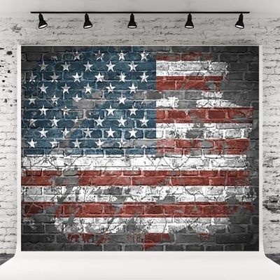 10x6.5ft America Flag Photography Background American Flag Backdrop SeamlessFabric Photo Studio Props for Nationl Day Independence Day Veterans Day