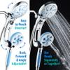 Hotel Spa AquaCare High Pressure 6-in-1 Aquassage - 76-mode 3-way Combo, Showerhead, Hand Shower, Body Brush, Hair Brush & Arm in One Two Brackets, Extra-long 6 foot Stainless Steel Hose view 3