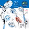 Hotel Spa AquaCare High Pressure 6-in-1 Aquassage - 76-mode 3-way Combo, Showerhead, Hand Shower, Body Brush, Hair Brush & Arm in One Two Brackets, Extra-long 6 foot Stainless Steel Hose view 4