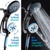 Hotel Spa AquaCare High Pressure 6-in-1 Aquassage 76-mode 3-way Combo, Showerhead, Hand Shower, Body Brush, Hair Brush & Arm in One Two Brackets, Extra-long 6 foot Hose, Brush Head Holder view 3