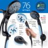Hotel Spa AquaCare High Pressure 6-in-1 Aquassage 76-mode 3-way Combo, Showerhead, Hand Shower, Body Brush, Hair Brush & Arm in One Two Brackets, Extra-long 6 foot Hose, Brush Head Holder view 4