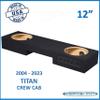 12" Dual Sealed Sub Box 2004-2023 Titan Crew Cab Subwoofer Enclosure Speaker Box view 2