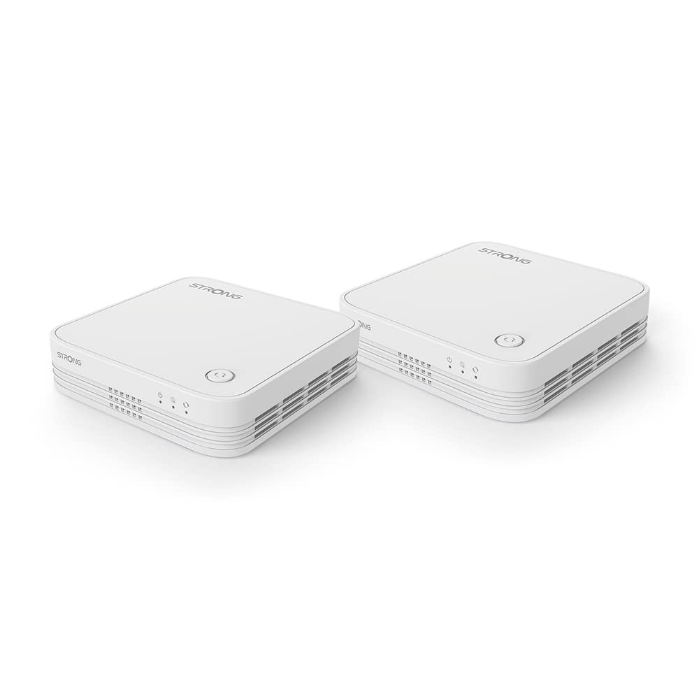 Strong Atria WiFi Mesh System, 2 Pack, Dual Band AC 1200 Mbps, Home Cover up to 200 m, Maximum Security WPA/WPA2, Gigabit Ethernet Ports, Compatible with All Boxes, 4 Year Warranty