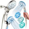 AquaCare High Pressure 6-in-1 Aquassage - 76-mode 3-way Combo, Showerhead, Hand Shower, Body Brush, Hair Brush & Arm in One! Two Brackets, Extra-long 6 foot Stainless Steel Hose, Brush Head Holder view 1