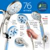 AquaCare High Pressure 6-in-1 Aquassage - 76-mode 3-way Combo, Showerhead, Hand Shower, Body Brush, Hair Brush & Arm in One! Two Brackets, Extra-long 6 foot Stainless Steel Hose, Brush Head Holder view 4