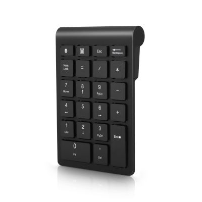 Gugxiom Bluetooth Number Pad,22 Keys Portable Mini Financial Accounting Numeric KeypadBluetooth 5.0 10 Key Numeric Keypad for Laptop/Desktop/PC/Notebook(Black)