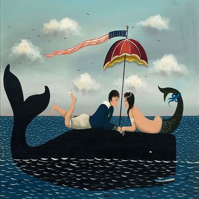 Lovers on the Back of a Whale : Ralph Eugene Cahoon Jr. : Archival Art Print