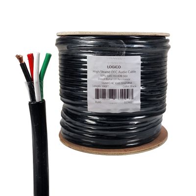 Best 500ft Speaker Wire 16AWG 4 Conductor 16/4 Direct Burial in-Wall Audio Copper
