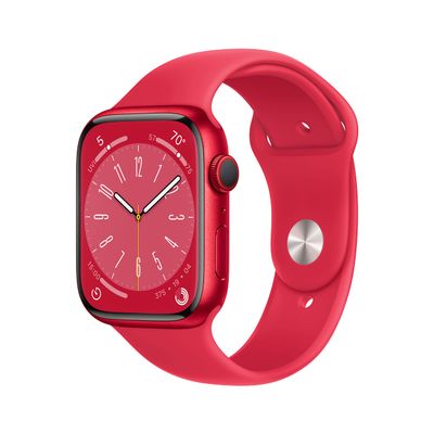 Apple Watch Series 8 [GPS + Cellular 45mm] Smart watch w/ (PRODUCT)RED Aluminum Case w/ (PRODUCT)RED Sport Band-S/M. Fitness Tracker, Blood Oxygen & ECG Apps, Always-On Retina Display, Water Resistant