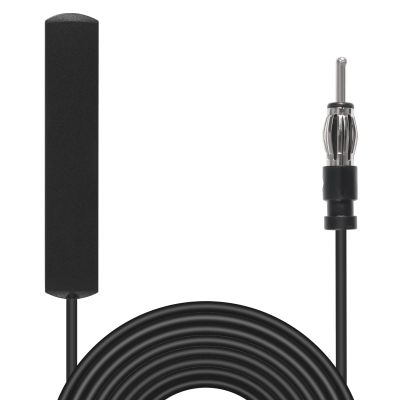 ACEIRMC Car Antenna, Universal AM/FM Radio Antenna, Black, 10ft Cable, Adhesive Mount, Compatible with Car Stereo Receiver, Marine Boat Radio