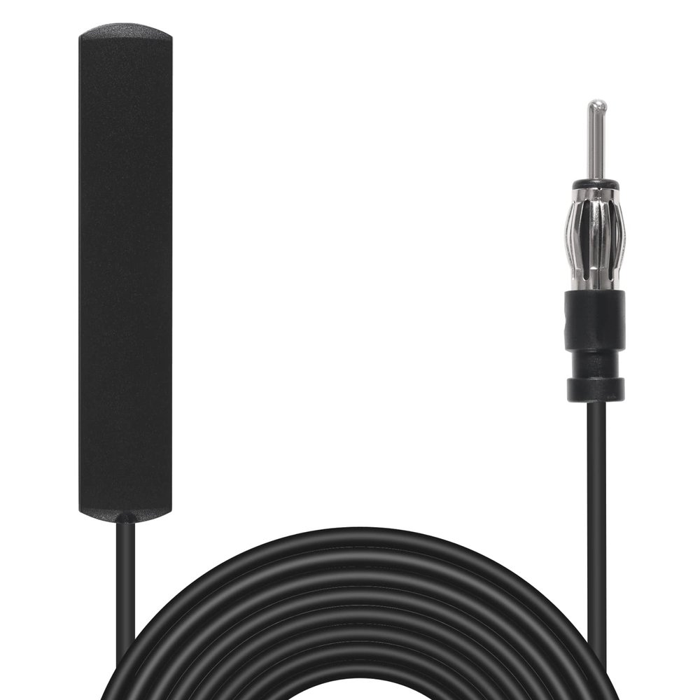 ACEIRMC Car Antenna, Universal AM/FM Radio Antenna, Black, 10ft Cable, Adhesive Mount, Compatible with Car Stereo Receiver, Marine Boat Radio