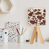 OEPWQIWEPZ Tripod Bedside Desk Table Lamp Cow Leather Skin Brown Wood Nightstand Lamp with Linen Fabric Shade for Nursery Bedroom Living Room Kids Room view 2