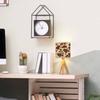 OEPWQIWEPZ Tripod Bedside Desk Table Lamp Cow Leather Skin Brown Wood Nightstand Lamp with Linen Fabric Shade for Nursery Bedroom Living Room Kids Room view 4