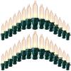 Remagr 240 Pcs Christmas LED Replacement Bulb Mini Wide Angle LED Xmas Bulb LED Tree Light Outdoor String Light Replacement for Christmas Garden Tree Party(Green Base with Warm White Bulb) view 1