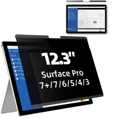 Mamol Magnetic Privacy Screen for 12.3 inch Surface Pro 7 Plus/7/6/5/4/3, Removable Anti Glare Blue Light Filter, Anti-Spy Screen Protector for Microsoft Surface Pro 7+, Pro 7, Pro 6, Pro 5, Pro 4/3
