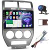[2+64G] Android Car Stereo for Jeep Compass Patriot 2007 2008 2009 with Apple Carplay and Android Auto 10.1 inch Touchscreen Radio Bluetooth + External Microphone GPS WiFi SWC Hi-Fi Audio view 1