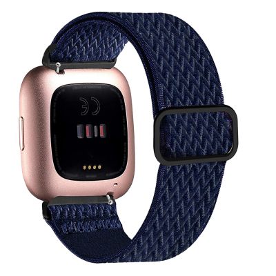 Stretchy Bands Compatible with Fitbit Versa 2 Bands for Women Men, Adjustable Elastic Replacement Wristband for Fitbit Versa 2 / Fitbit Versa/Fitbit Versa Lite/Fitbit Versa SE (blue)