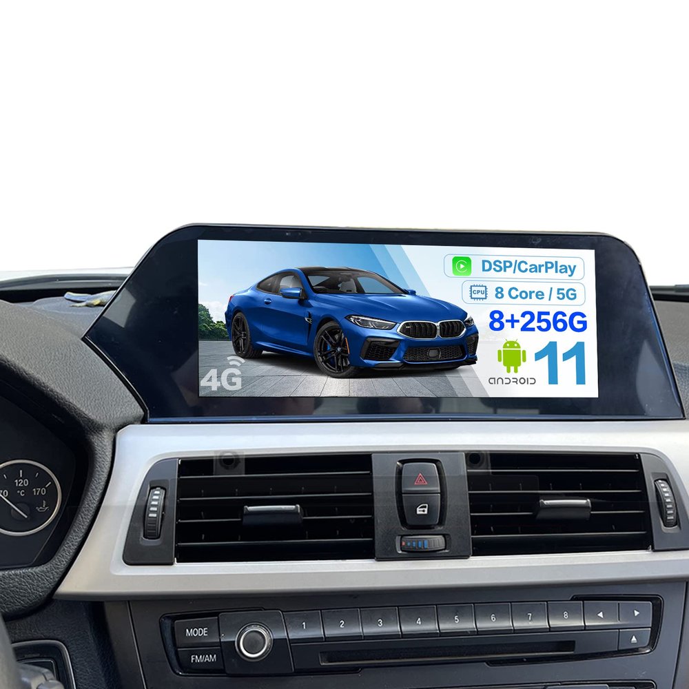 MOOKAKA Car Stereo Fit for BMW 5 Series E60 2010 2011 CIC System Upgrade Head Unit Replacement 12.3 Inch Screen Apple Carplay Android Auto GPS Navigation 4G WiFi DSP FM/AM Radio(8+256G)