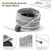 CHARMINGO Boho 5 Wrap Bracelet Compatible with Beaded Apple Watch Band for Women Men 38mm/40mm/41mm, Handmade Crystal Stone Beads Watch Strap for Iwatch Band Series 8/7/6/5/4/3/2/1/SE Ultra Silver view 4