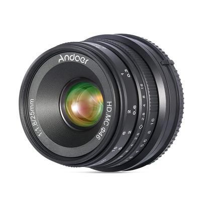Andoer 25mm F1.8 APS-C Manual Focus Camera Lens Large Aperture Wide Angle Replacement for Sony E-Mount Mirrorless Cameras A7III/A9/NEX 3 3N/NEX 5 5T 5R/NEX 6 7/A5000/A5100/A6500/A6400/A6300/A6100