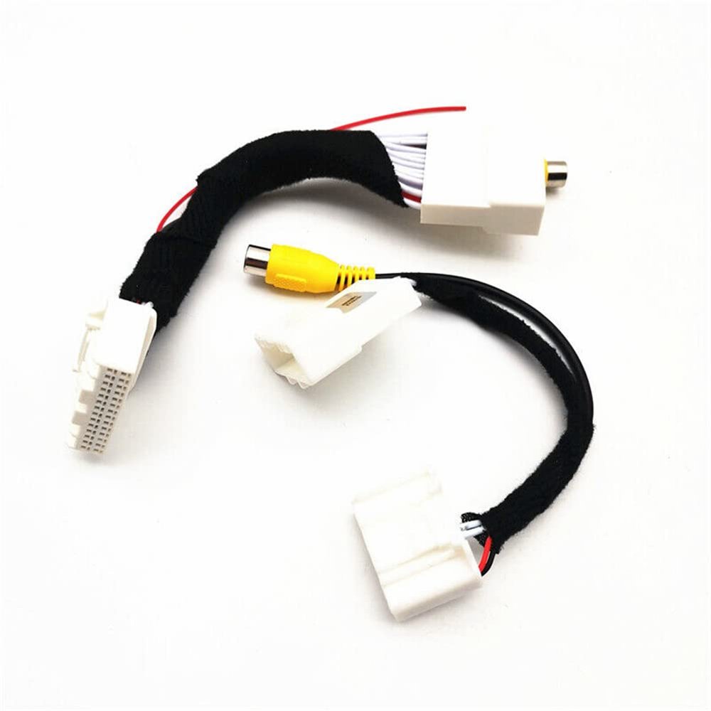 Strpump 28Pin Front Camera 24Pin Rear Back UP Reverse Camera DVR Adapter Cable for Toyota Land Cruiser Prado Highlander Avalon Prius 2016~18 Video Input Converter