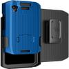 Case with Clip for Zebra TC21 TC26 Mobile Computer Scanner, Nakedcellphone Slim Hard Shell Cover with Kickstand and [Rotating/Ratchet] Belt Hip Holster Combo - Cobalt Blue view 1