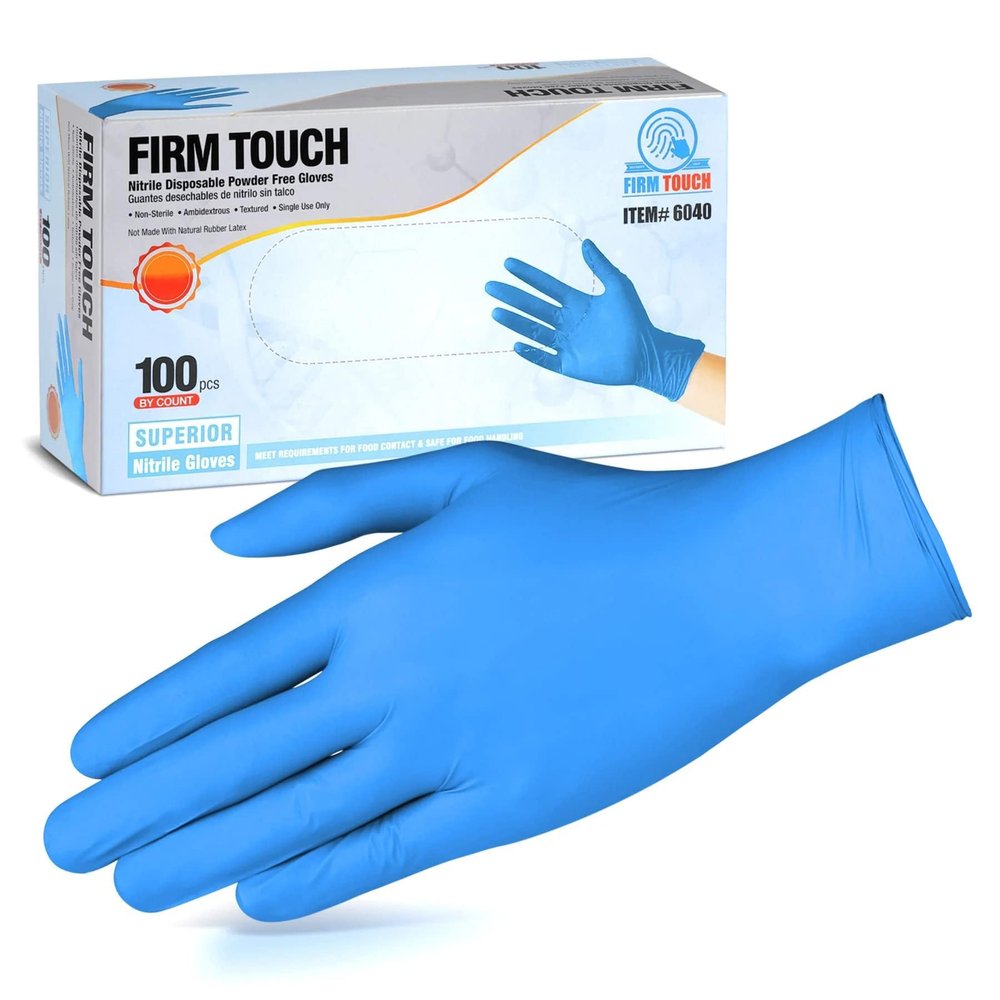 Glove Station Disposable Nitrile Gloves - 100-Count - Medical-Grade Non-Latex Gloves for Kitchen, Cleaning, and Cooking - Textured for Better Grip 4MIL-XL-Blue