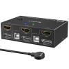 DP HDMI KVM Switch 2 Computer 2 Monitors, Dual Monitors Displayport USB KVM Switcher Supports 4K@60Hz for 2 Computers Share Keyboard, Mouse and Monitor view 1