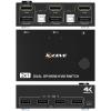 DP HDMI KVM Switch 2 Computer 2 Monitors, Dual Monitors Displayport USB KVM Switcher Supports 4K@60Hz for 2 Computers Share Keyboard, Mouse and Monitor view 2