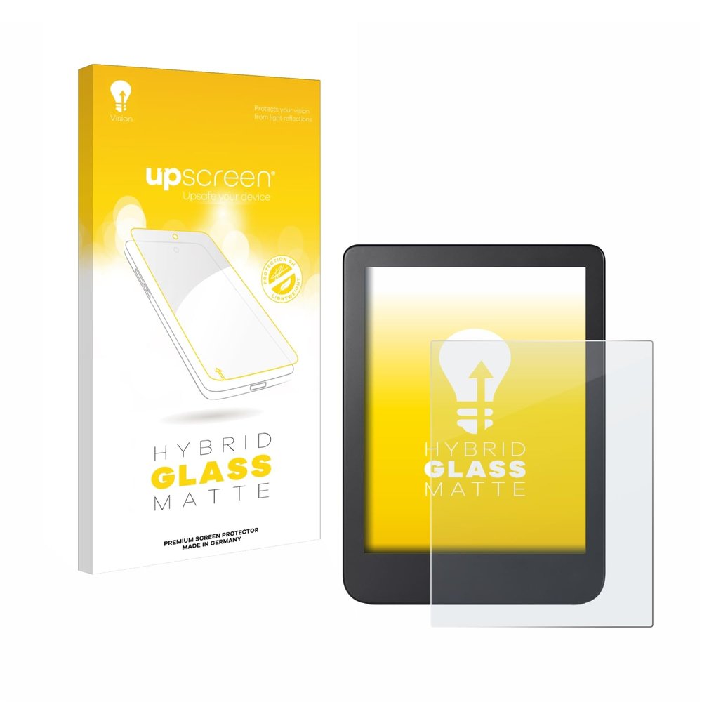 upscreen Matte Screen Protector Glass Film compatible with Kobo Clara 2E - Anti-Glare, Anti-Fingerprint, 9H Glass Protection