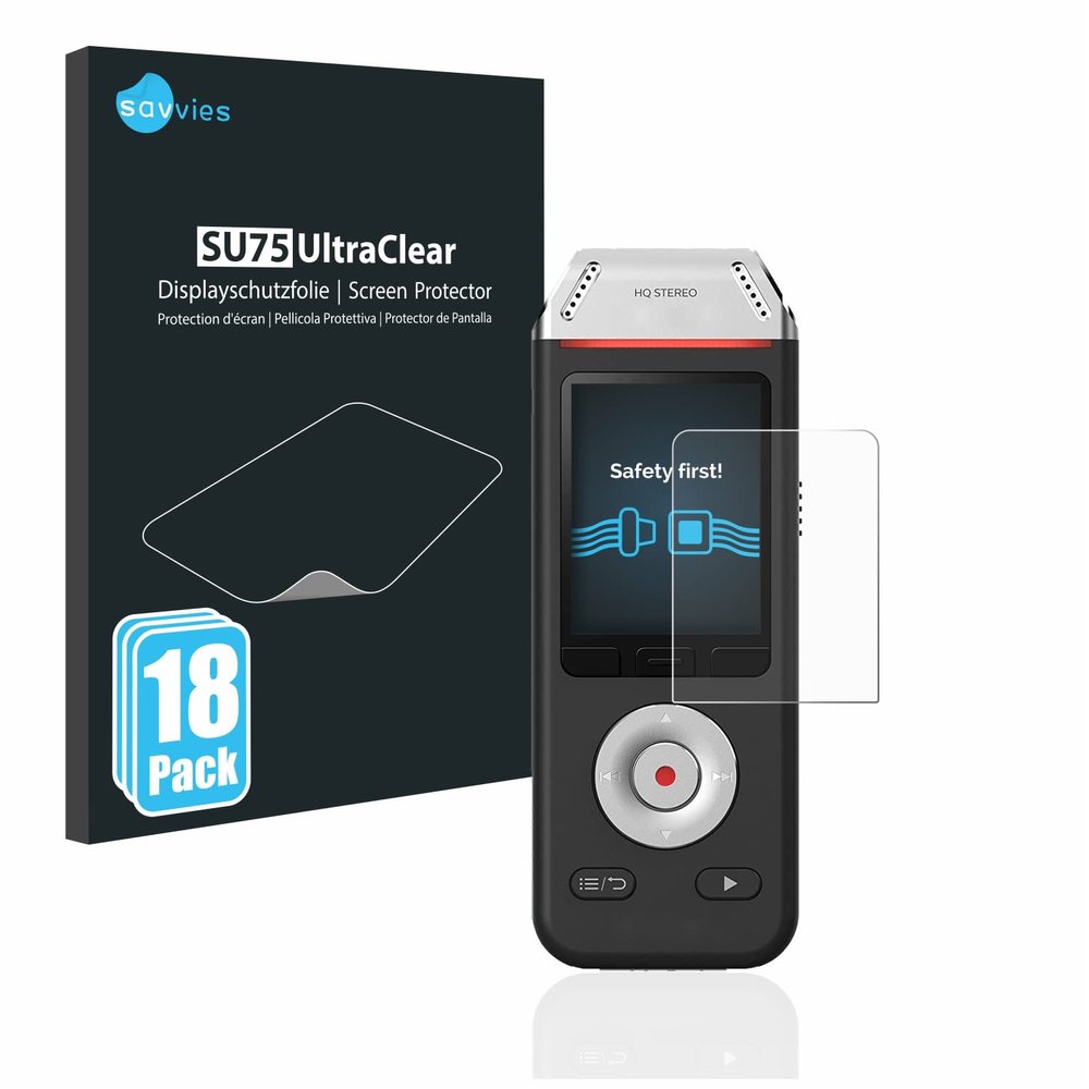 Savvies Screen Protector compatible with Philips VoiceTracer DVT2810 Protection Film Clear 18-Pack