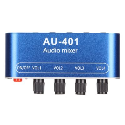 4 in 1 Out Mini Stereo Mixer, 3.5mm Sound Selector Amplifier for PC Laptop Headphone, Home Audio Power Amplifier System with Volume Adjustment for PC Laptop Headphone Speaker