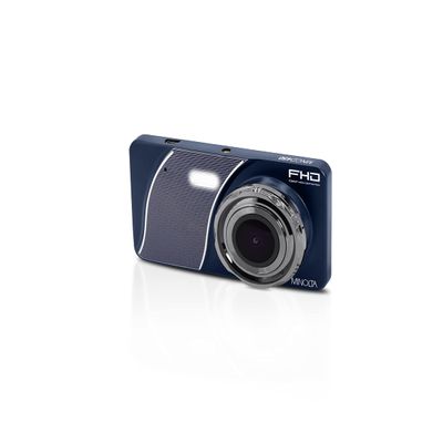 Minolta Dash Cam  1080p Full HD Car Camera with 4.0 LCD Monitor, 120 Wide Angle Lens, G-Sensor, Emergency Recording, Loop Video, USB Power, 12MP Photos, Parking Monitor (Blue)
