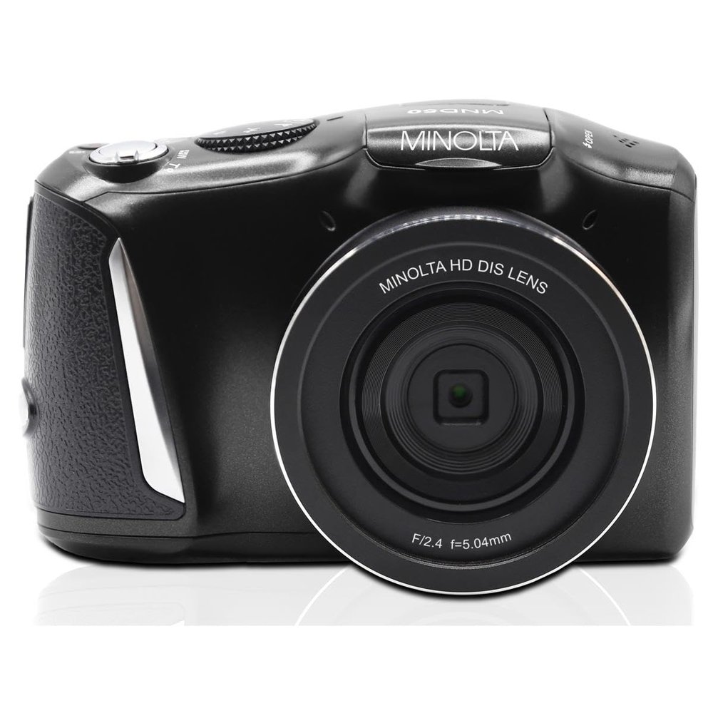 Minolta 48MP Digital Camera  4K Ultra HD Video, 16X Digital Zoom, 3.0 LCD Screen, Anti-Shake, Time Lapse, Face Detection, Color Filters, Scene Modes, 32GB Card (Black)