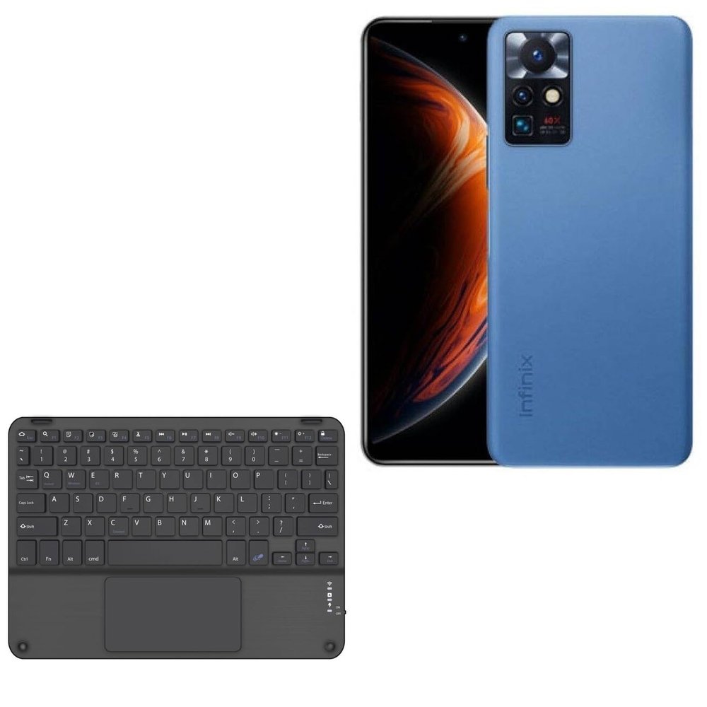 BoxWave Keyboard Compatible with Infinix Zero X Neo - SlimKeys Bluetooth Keyboard with Trackpad, Portable Slim TouchPad - Jet Black