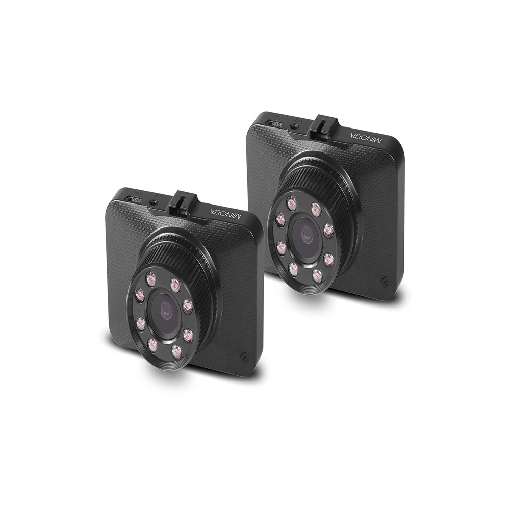 Minolta MNCD260 1080p Infrared NV Car Camcorder w/2.2" LCD Monitor (Black) 2-Pack