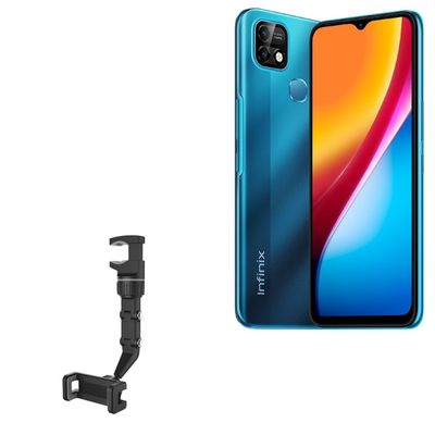 BoxWave Car Mount Compatible with Infinix Smart 5 Pro - Rearview Mirror Car Mount, Rear View Mirror Adjustable GPS Car Mount - Jet Black
