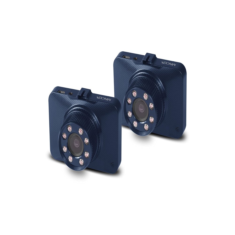 Minolta MNCD260 1080p Infrared NV Car Camcorder w/2.2" LCD Monitor (Blue) 2-Pack