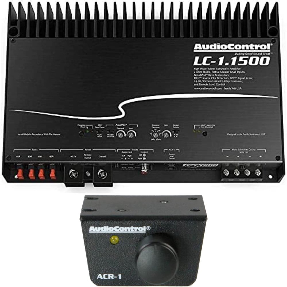 AudioControl LC-1.1500 Mono Subwoofer Amplifier with ACR1 Remote for Audio Control Processors