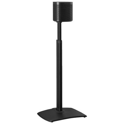 SANUS Adjustable Height Wireless Speaker Stands Designed for Sonos One, One SL, and Play:1 - Tool-Free Adjustment up to 16" and Built-in Cable Management - Black/Single