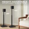 SANUS Adjustable Height Wireless Speaker Stands Designed for Sonos One, One SL, and Play:1 - Tool-Free Adjustment up to 16" and Built-in Cable Management - Black/Single view 2