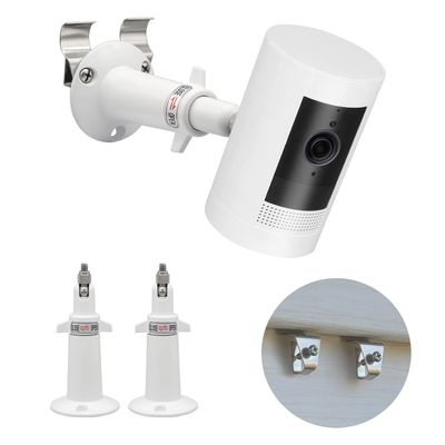 Haoyou Camera Vinyl Siding Wall Mounts No Drill 360 Degree Adjustable, Compatible with Ring Stick up Cam & Ring Outdoor Cam Plus (2Pack White)