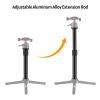 Andoer Aluminum Alloy Extendable Extension Rod 19-31cm Universal 1/4 Inch 3/8 Inch Interface with 2 Screws 1/4 to 3/8 Adapter for DSLR SLR Stabilizer, Black view 3