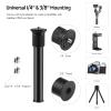 Andoer Aluminum Alloy Extendable Extension Rod 19-31cm Universal 1/4 Inch 3/8 Inch Interface with 2 Screws 1/4 to 3/8 Adapter for DSLR SLR Stabilizer, Black view 4