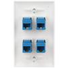 Pasotim Ethernet Wall Plate 4 Port Wall Plate Female-Female Compatible with for Cat7/6/6E/5/5E Ethernet Devices -Blue view 4