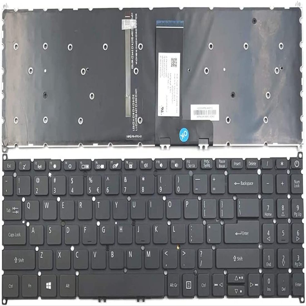 Replacement Backlit Keyboard for Acer Aspire 5 A515-54 A515-54-51DJ A515-54-59W2 A515-54-597W A515-54G A515-54G-542A A515-54G-53GP A515-54G-573R A515-54G-58BR A515-54G-5362