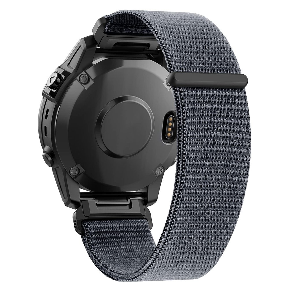 Compatible with Garmin Fenix 8/8 Pro 51mm/Fenix 7X/6X/6X Pro/5X/5X Plus, 26mm Nylon Hook Loop Quick Easy Fit Watch Band Breathable Strap Replacement for Garmin Descent MK1/D2 Delta PX/D2 Charlie,Grey